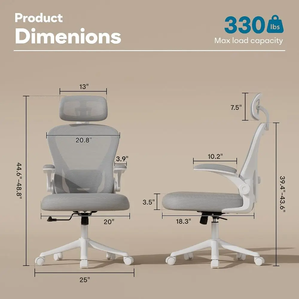 Ergonomic Oice Chair M903, Computer Desk Chair | High Back Mesh Oice Chair with Adjustable Lumbar Support, rest, lip-Up Armrests