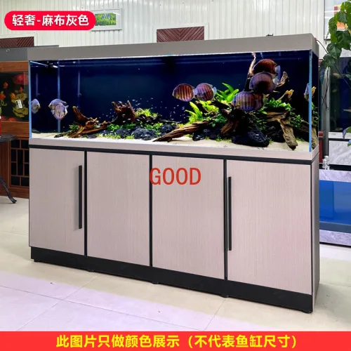 

Light Luxury Fish Tank Living Room Large New Fish Globe Super White Glass Lazy Change Water Aquarium