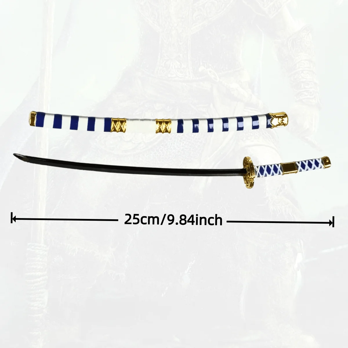 Espada de metal katana roronoa zoro, 9.8 polegadas, sabre japonês katana, sabre samurai original, faca ninja, acessórios de cosplay, brinquedo adereço