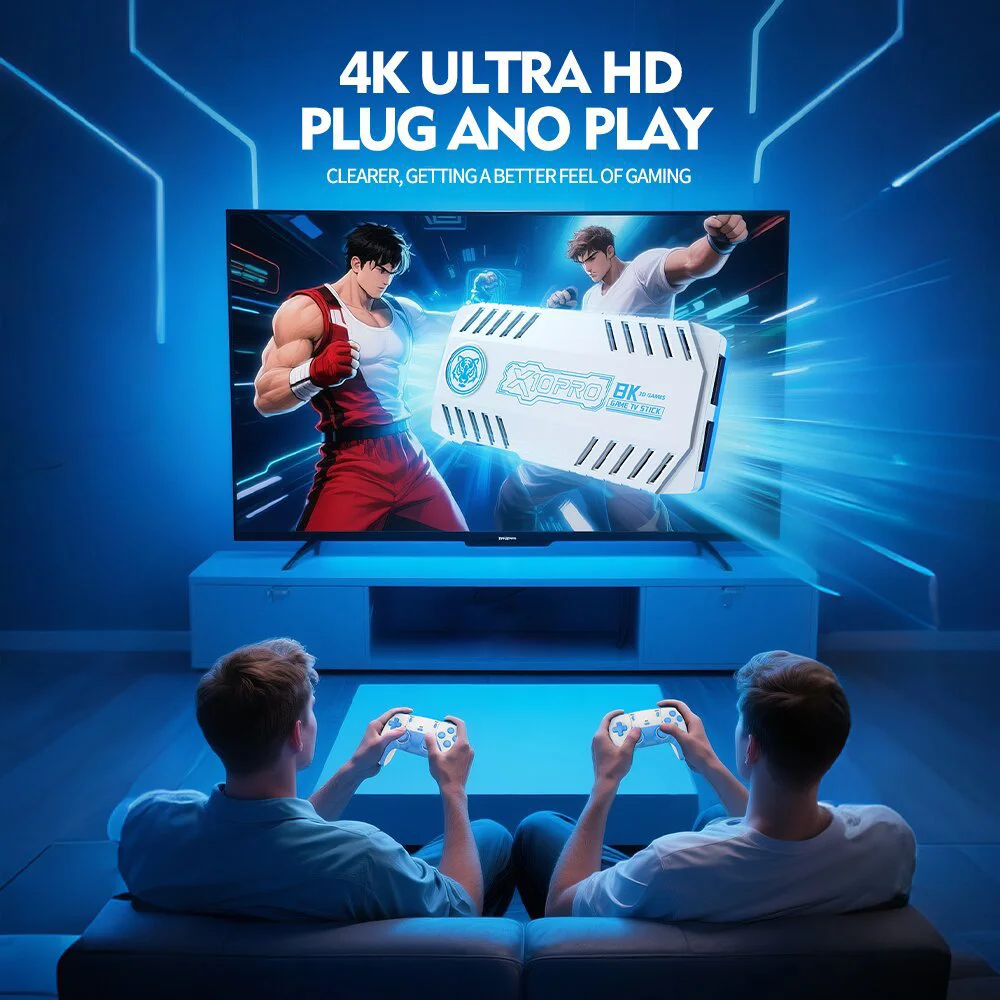 Reebolnic X10 Pro 128G 50000+Game Installed Retro Video Game Console 4K HD 50+Simulators Wireless X10 Pro Orange Game Stick - Image 3