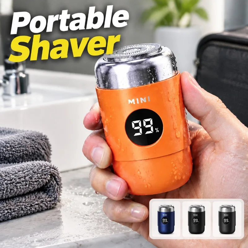 Electric Shaver for Men Portable Whole Body Washable Compact Beard Razor Male Travel Daily Facial Hair Grooming Accessory