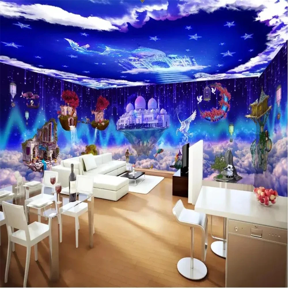 

Custom Photo Wallpaper Modern Painting Sky City wallpapers for Living Room Bedroom decoration TV Backdrop Mural House Background