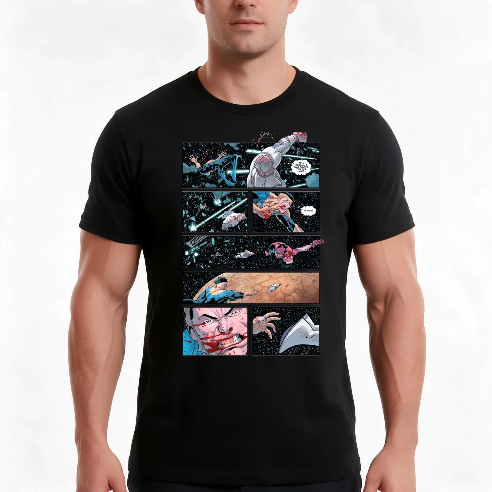 invincible comic strip T-Shirt, Summer Casual Cotton Tee, Oversized Streetwear Tops, Vintage Graphic Print, Unisex Men Women