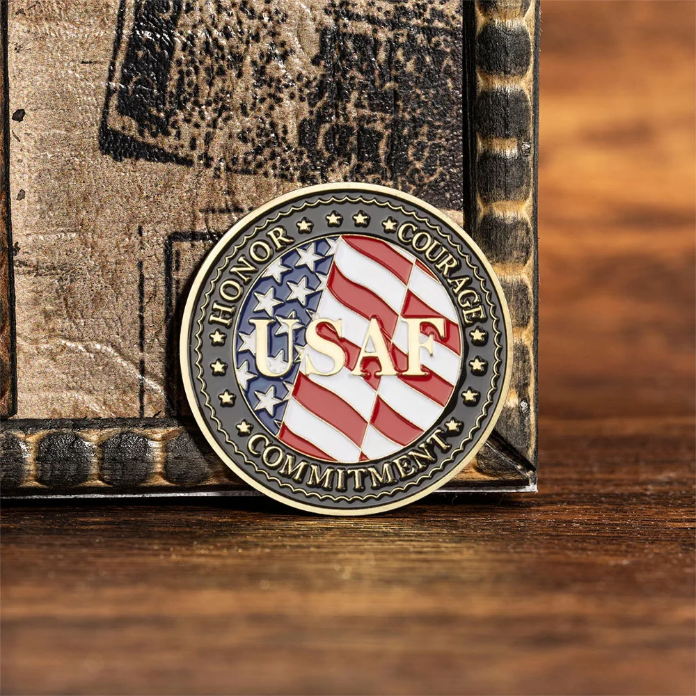 الولايات المتحدة سلاح الجو المخضرم تذكارية عملة مطلية بالذهب الشرف الشجاعة الالتزام العملات التذكارية