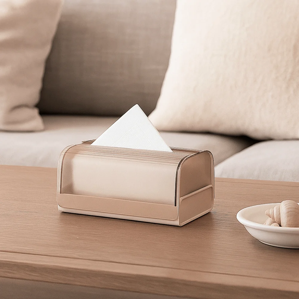 Practical Light Luxury Spring Tissue Box Plastic Modern Style Napkin Paper Box Portable Napkin Holder Bedroom