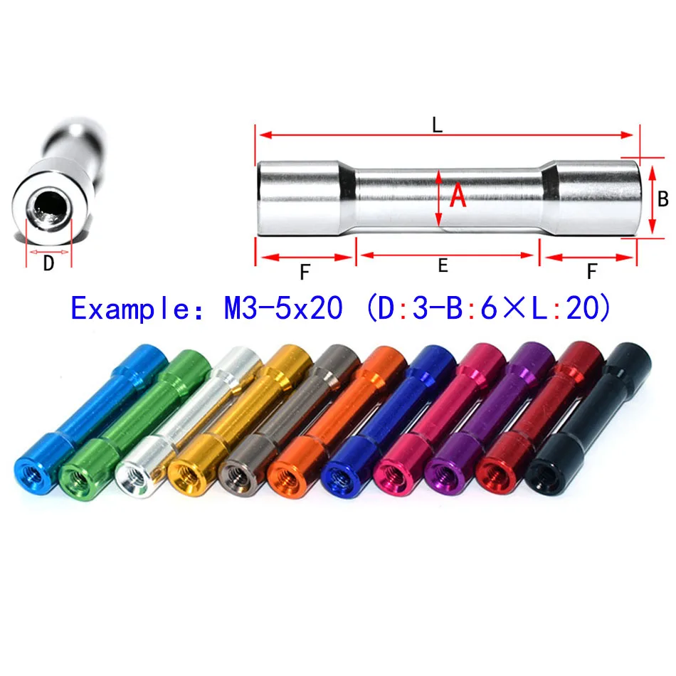 Smooth CNC Machined Round 6061 Aluminum Female Thread Standoff Long Nut Support Tube for FPV 4-Axis Drone