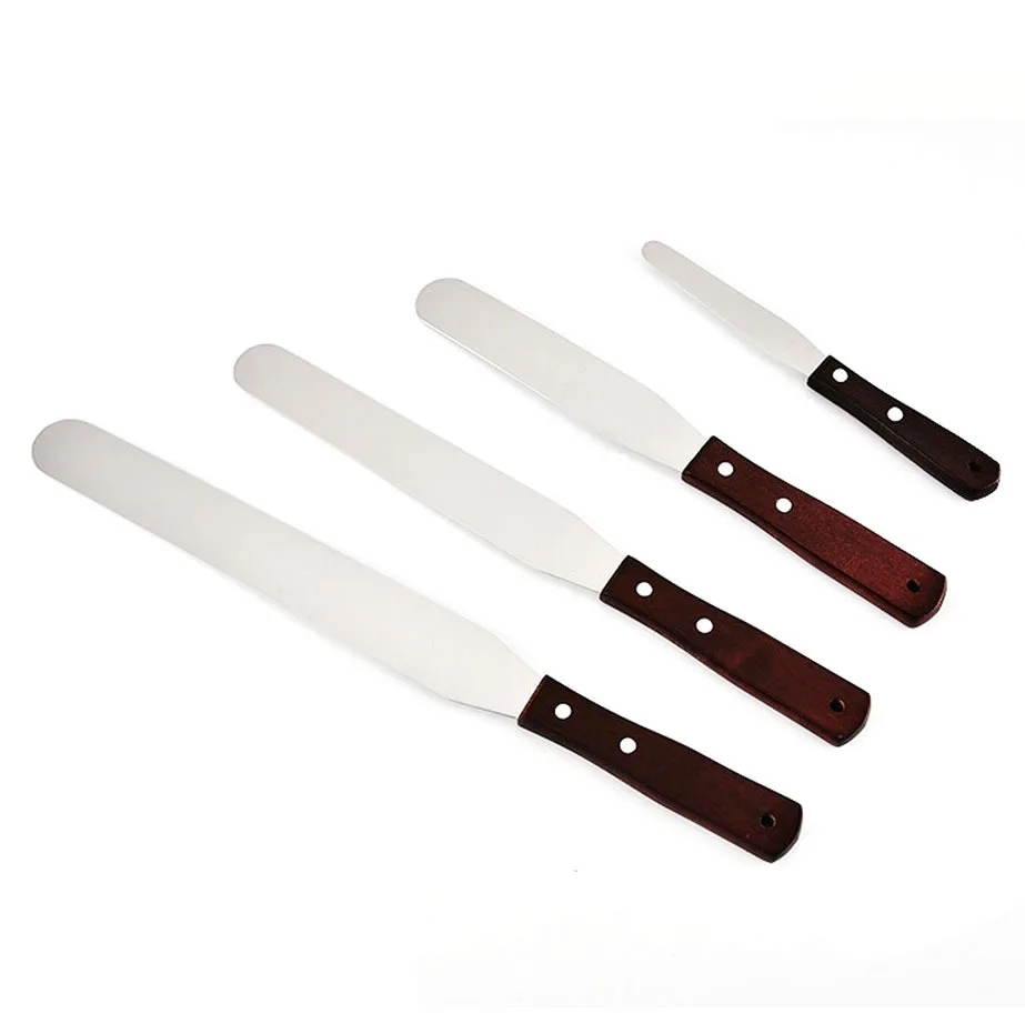 4/6/8/10 inch Stainless Steel Cake Spatula Butter Cream Icing Frosting Knife Smoother Kitchen Pastry Cake Decoration Tools
