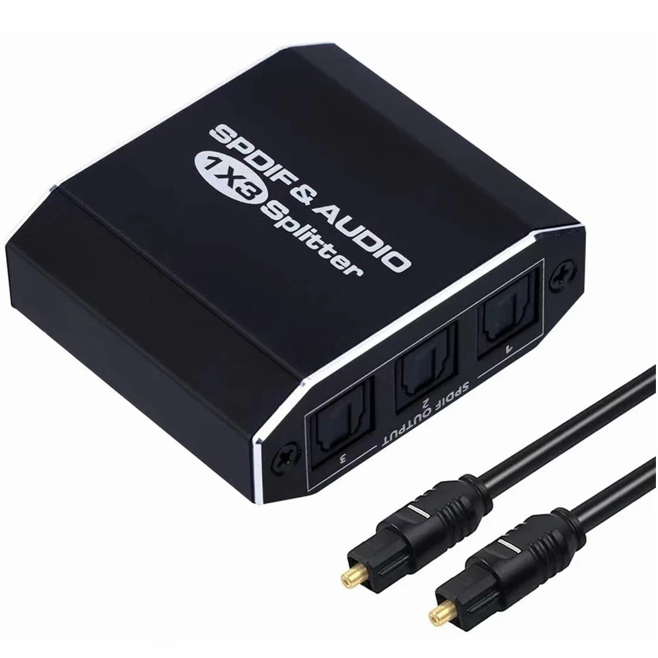 Toslink Splitter 1 In 3 Out PVBCTCSID - Répartiteur Optique Numérique Audio 1x3 SPDIF Avec Câble