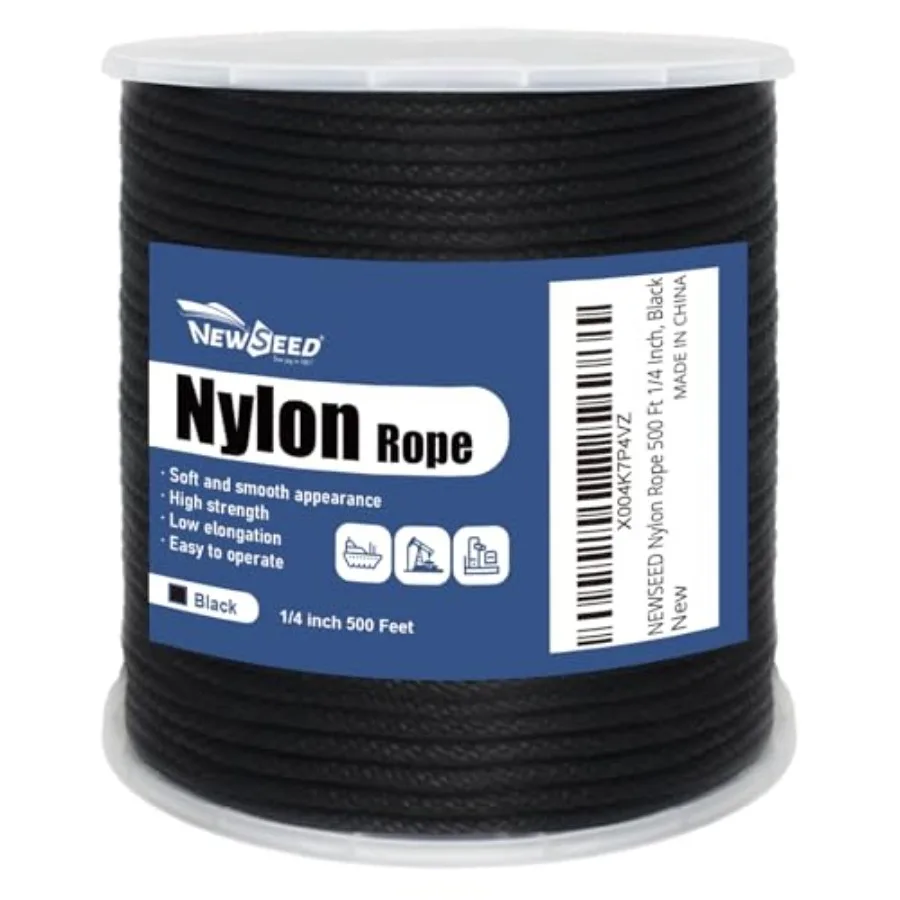 

NEWSEED 500 Feet ch Nylon Rope Multipurpose Heavy Duty Utility Rope for door and Outdoor Use Strong and Abrasion Perfect for Cl