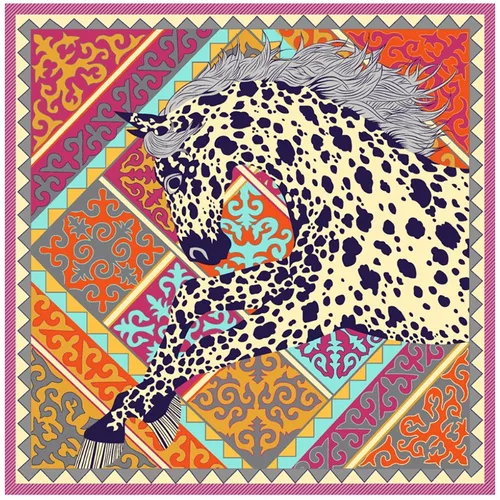 Imagen 2 del producto Bufanda de unicornio y caballo a la moda europea de 130cm, chal multiusos para mujer, bufanda de viaje con protección solar, regalo para las cuatro estaciones