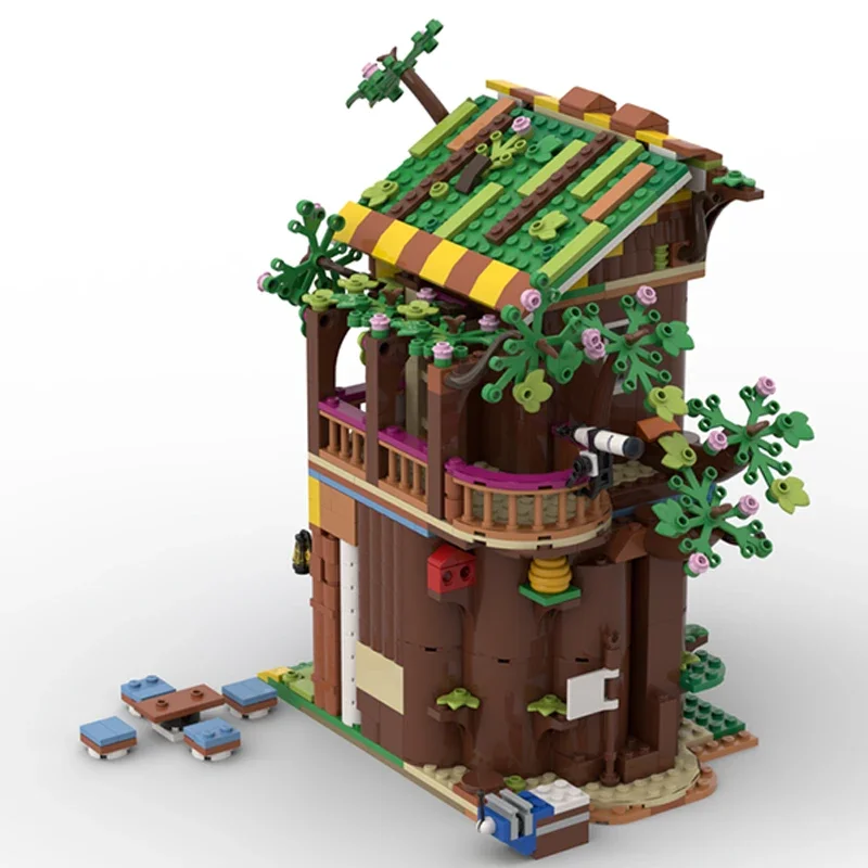 Briques de construction MOC Street View pour enfants, modèle de magasin d'apiculteur, cabane dans les arbres, cadeaux technologiques modulaires, assemblage de vacances, jouets imbibés