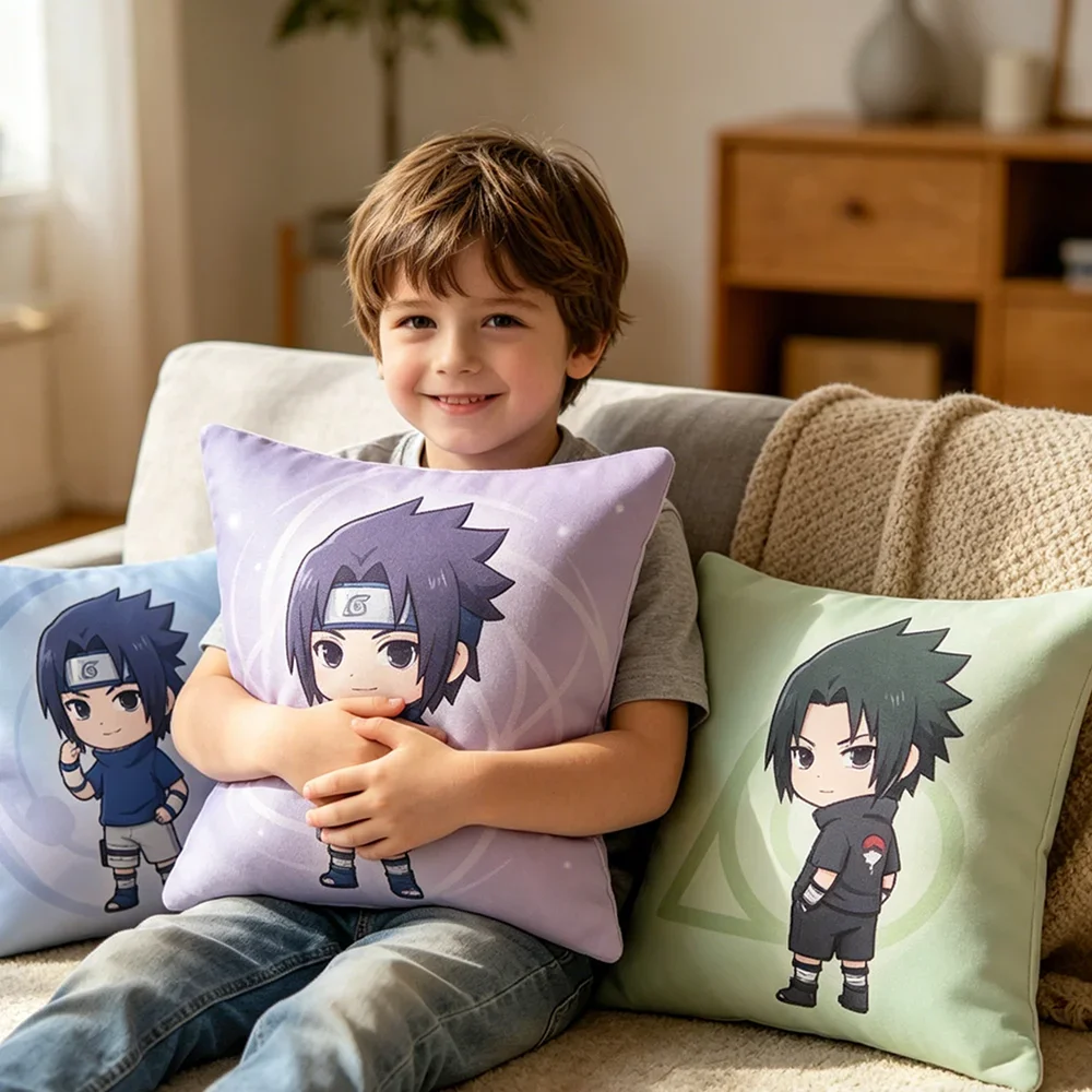 Uchiha Sasuke Zero Formaldehyde Maternal Infant Safe Throw Pillow Cover HD Printed Anti Sun Fade Home Cushion Covers