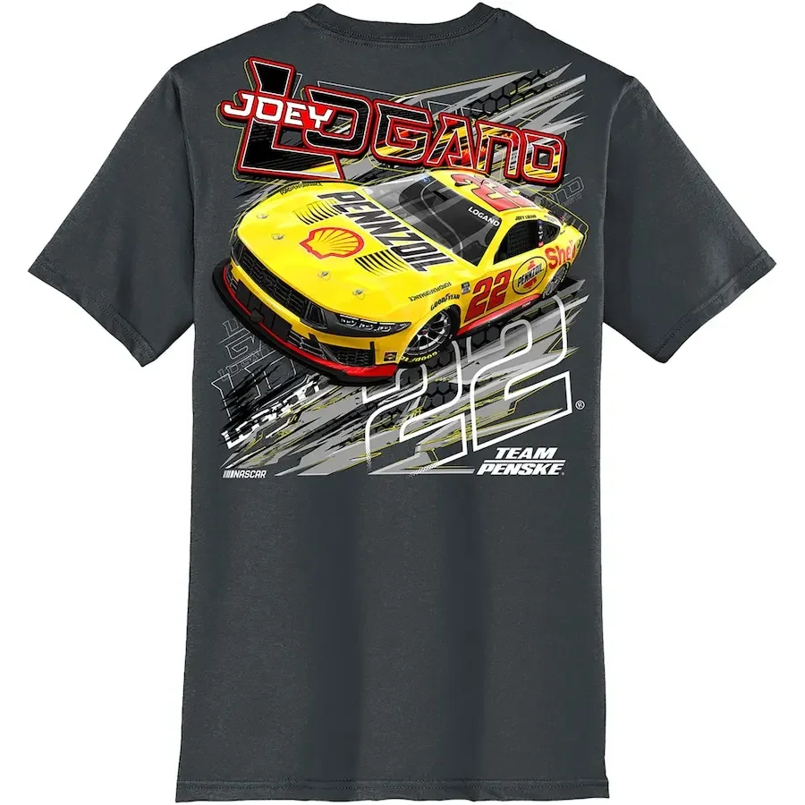 Joey Logano 22 Motor Sports Racing Men's Athletic Lightweight Cotton Classic Short Sleeve Crewneck T-Shirt Tee Shirt