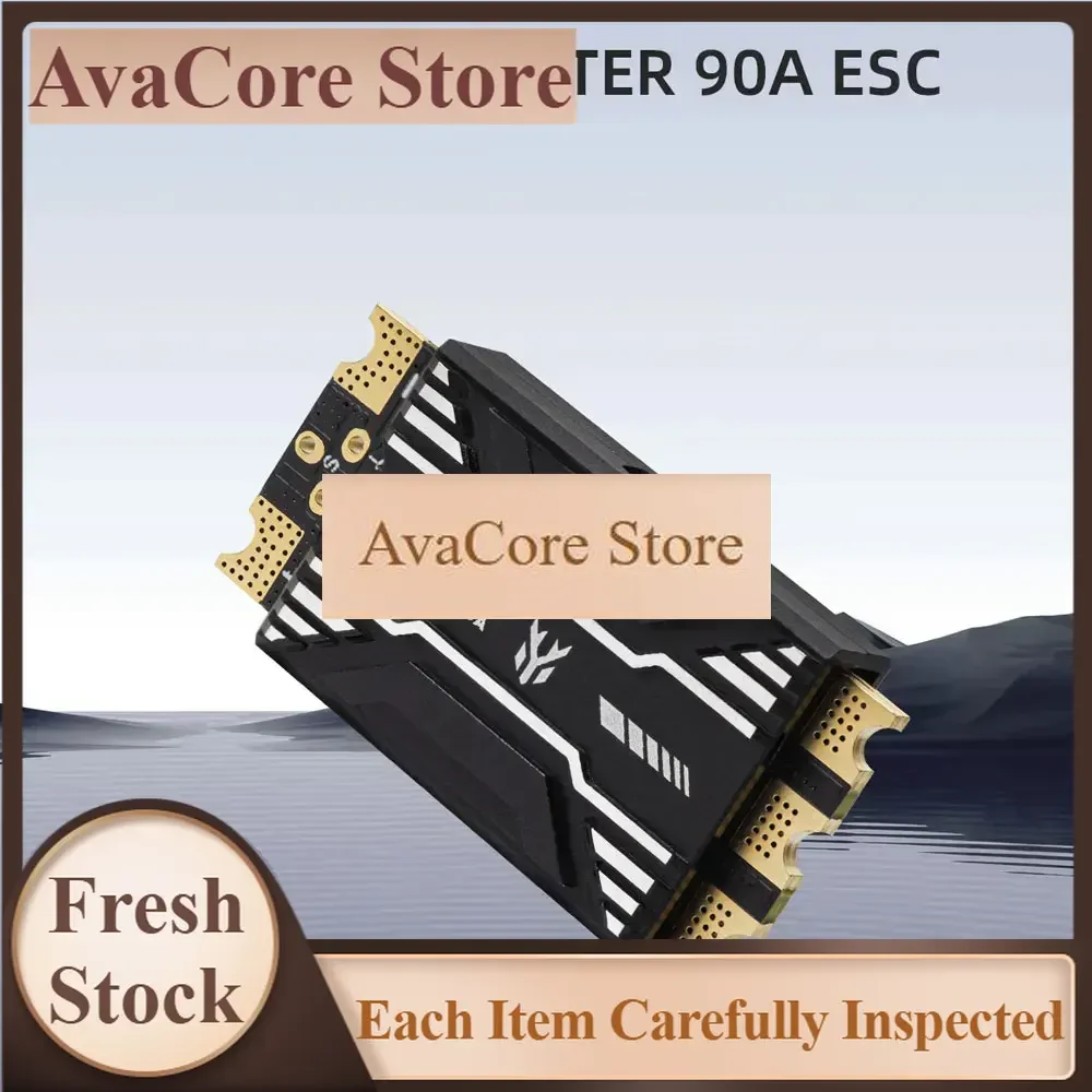AvaCoreHGLRC SPECTER 90A ESC Support BL32 ESC Telemetry with Dual MOS CNC Shell 2-8S for RC FPV Drone