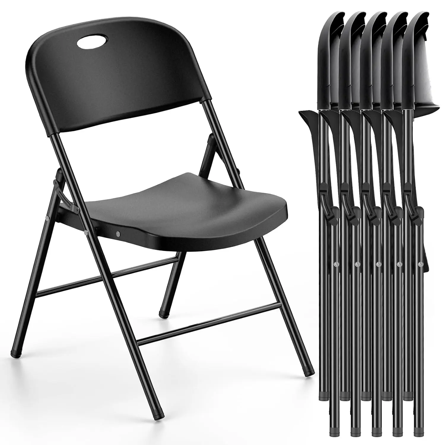 Heavy Duty Plastic Folding Chair Reinforced Steel Frame Indoor & Outdoor Wedding Party Restaurant Patio Garden, Customized