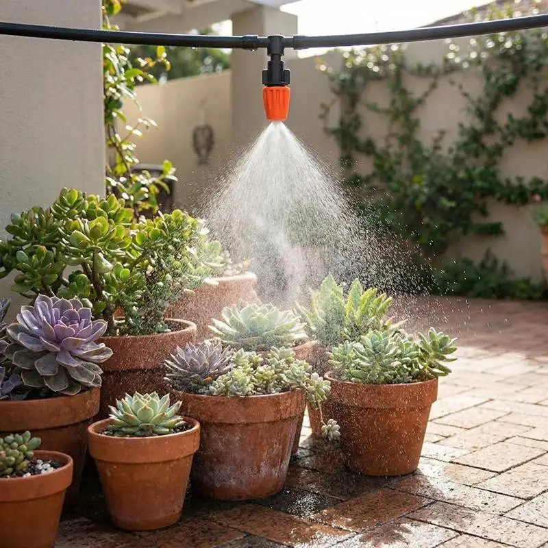 10PCS Hanging Misting Nozzle Fog Nozzle Hanging Anti Drip Misting Sprinkler Kits