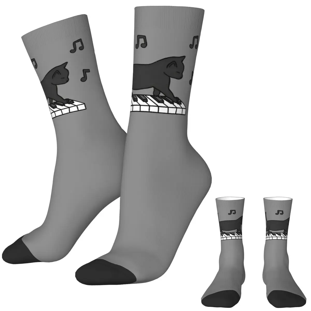 Piano Cats Socks Winter Stockings Novelty Couple Breathable Socks Design Cycling Anti Sweat Socks