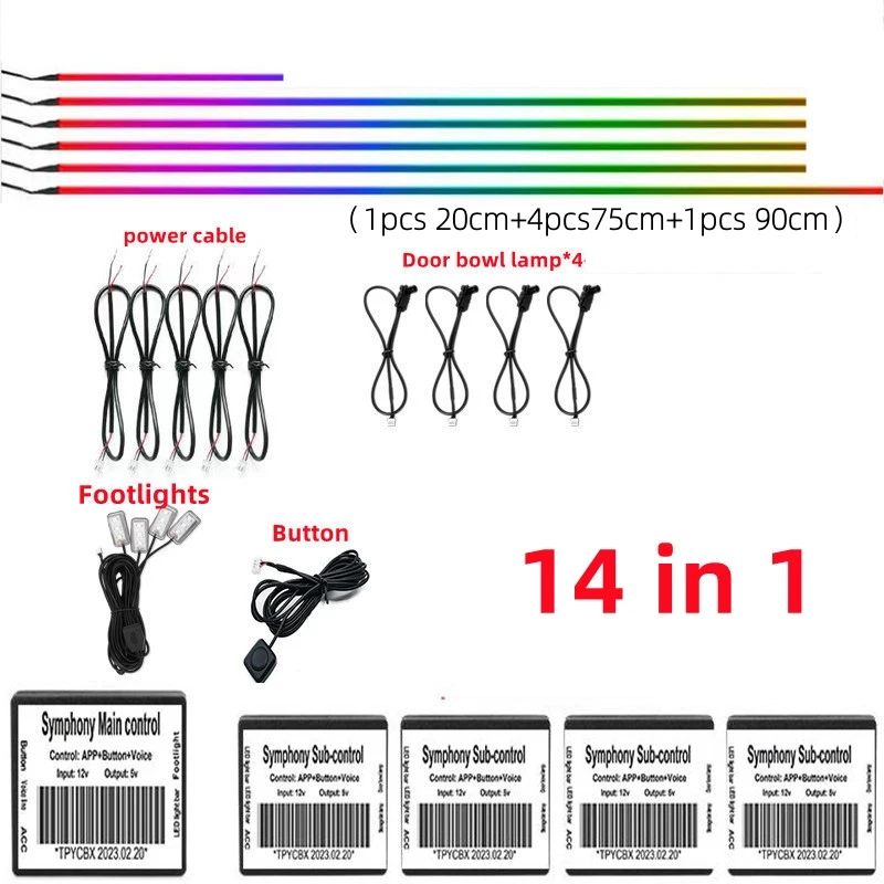 TPYCBX 18 In 1 Symphony Streamer Lumière LED Intérieure RGB 8