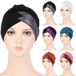 Muslim turban Forehead Cross For Women islamic Inner hijab Cap Islamic UnderScarf Arab wrap head Scarves Hijab turbante mujer