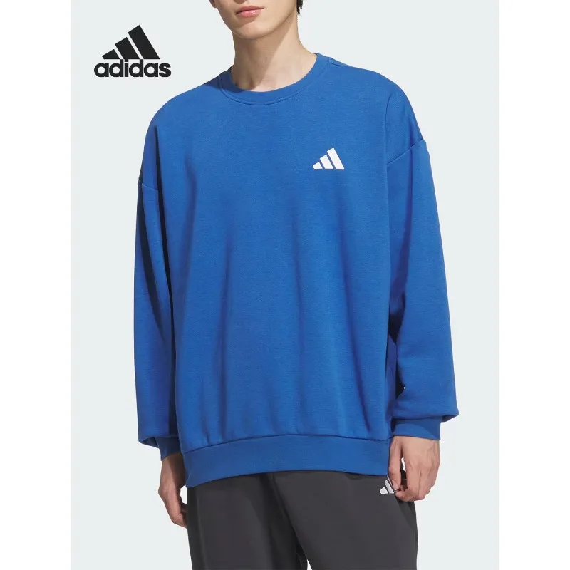 adidas Slim Boxy Y2K Crew Sweatshirt Minimal Futuristic Light Thin Daily Sports OuterwearKF5247 1PCS