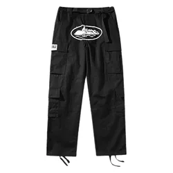 Men And Women The Same Style American y2k Retro High Street Hip Hop Casual Pants Buckle High Waist Loose Straight Harem Trousers