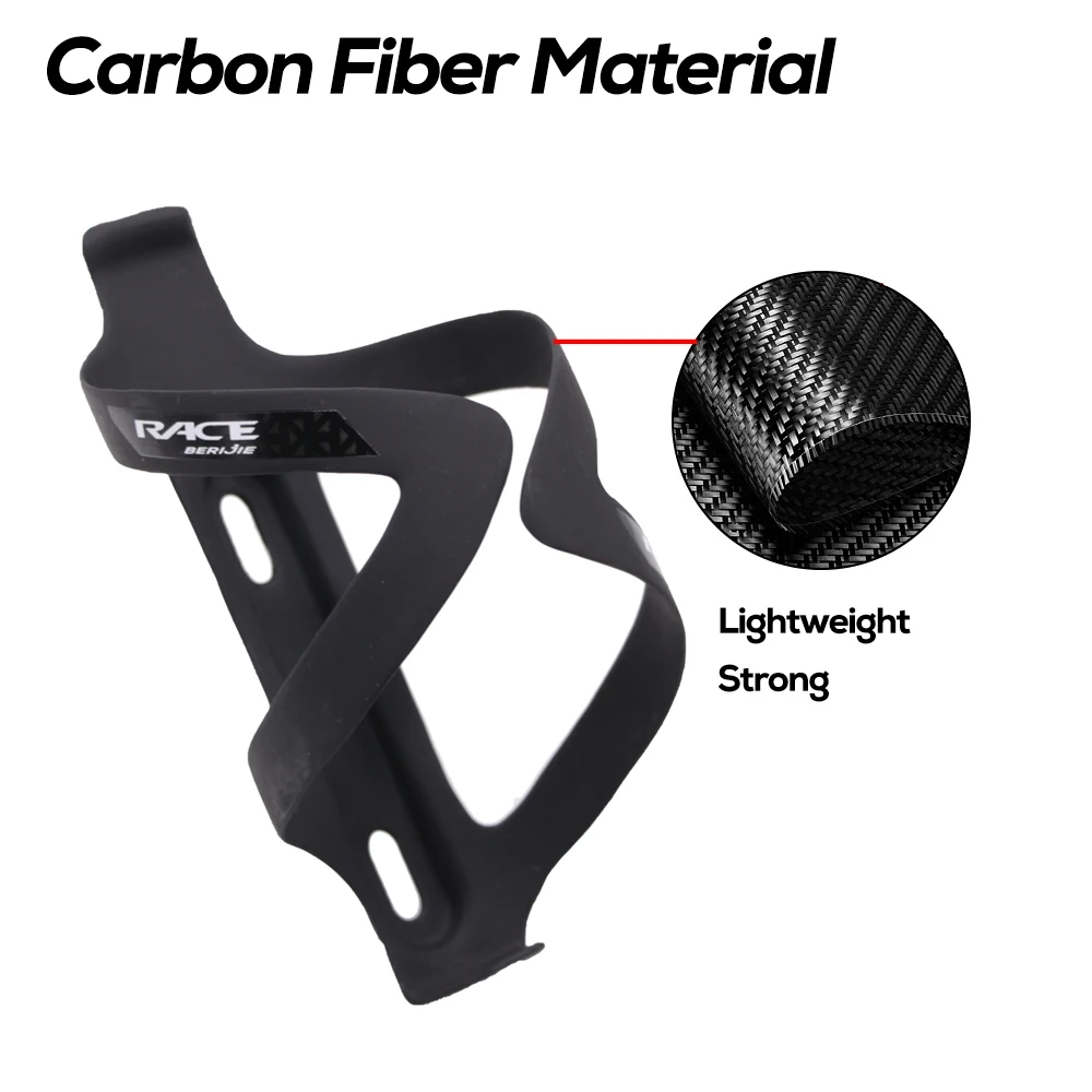 RACE MTB/Road Bike Water Bottle Holder Cages,Full Carbon Fiber Bicycle Water Bottle Cage,24g,Black Matte Black,Bicycle parts