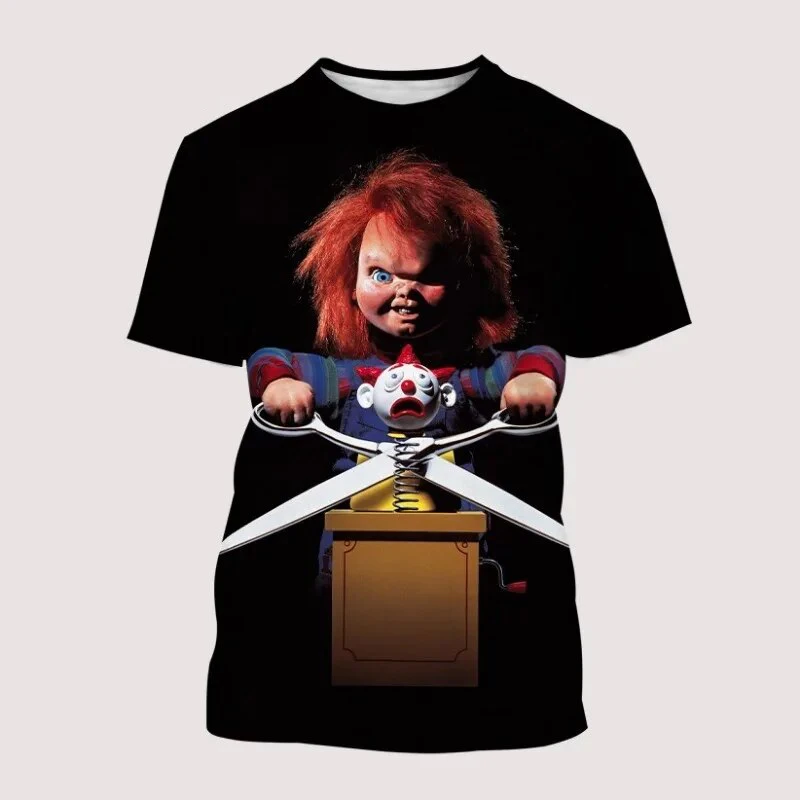 Summer Chucky Horror 3D Printed T-Shirts Men Women Fashion Streetwear Oversized Short Sleeve T Shirt Kids Tees Tops Man Clothing