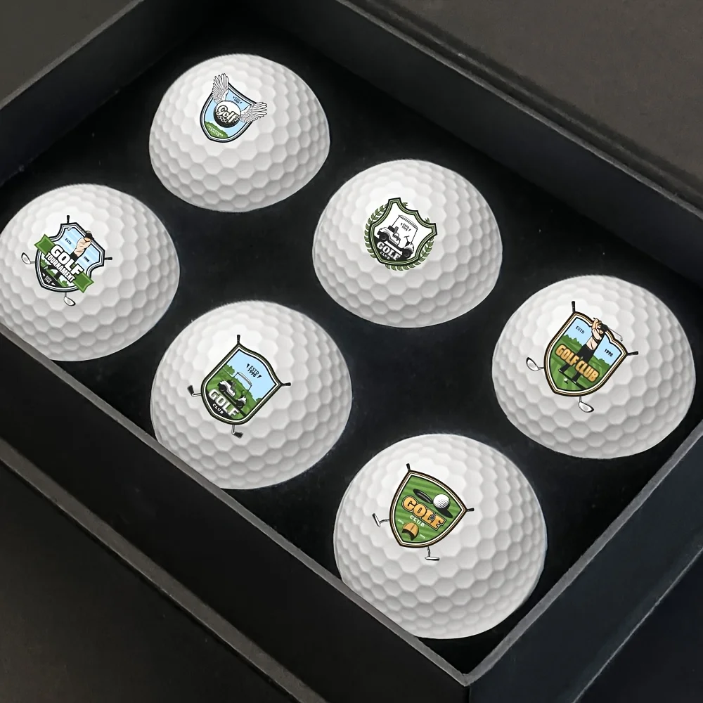 Funny Golf Ball Gift Set for Men Golf Balls for Dad, Mom and Golfers - Includes 6 Balls, 1 Tee bag and 1 Gift Box