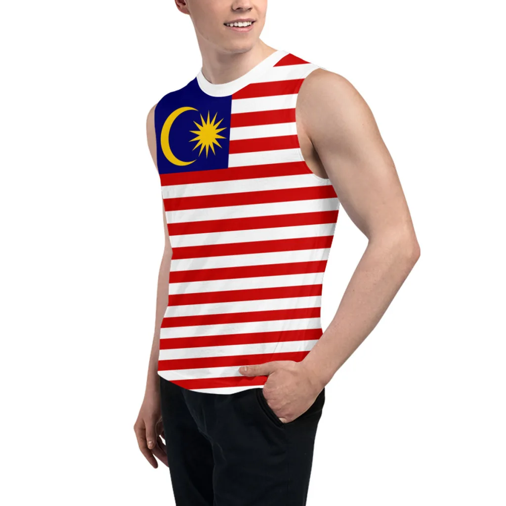 Sleeveless T-shirt Malaysia Flag 3D Men's Boys Tshirt Gyms Tank Tops Fitness Joggers Basketball Training Vest