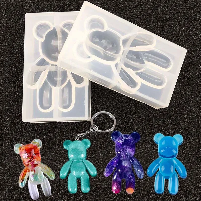 1pcs Fashion Silicone Bear Shape Animals DIY Epoxy Resin Mold Silicone Molds For Resin Jewelry Tools Resin Accessories