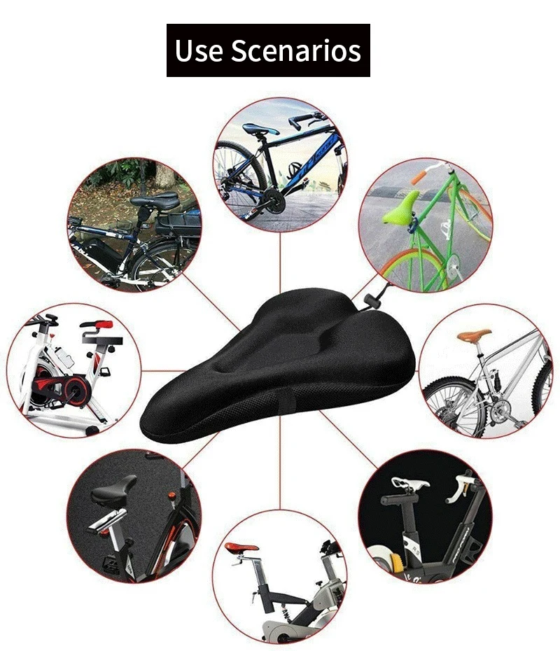 Breathable Bicycle Seat Cover MTB Bike Soft Thickened Saddle Seat Cushion Cycling Sponge Pad Cushion Cover Riding Accessories