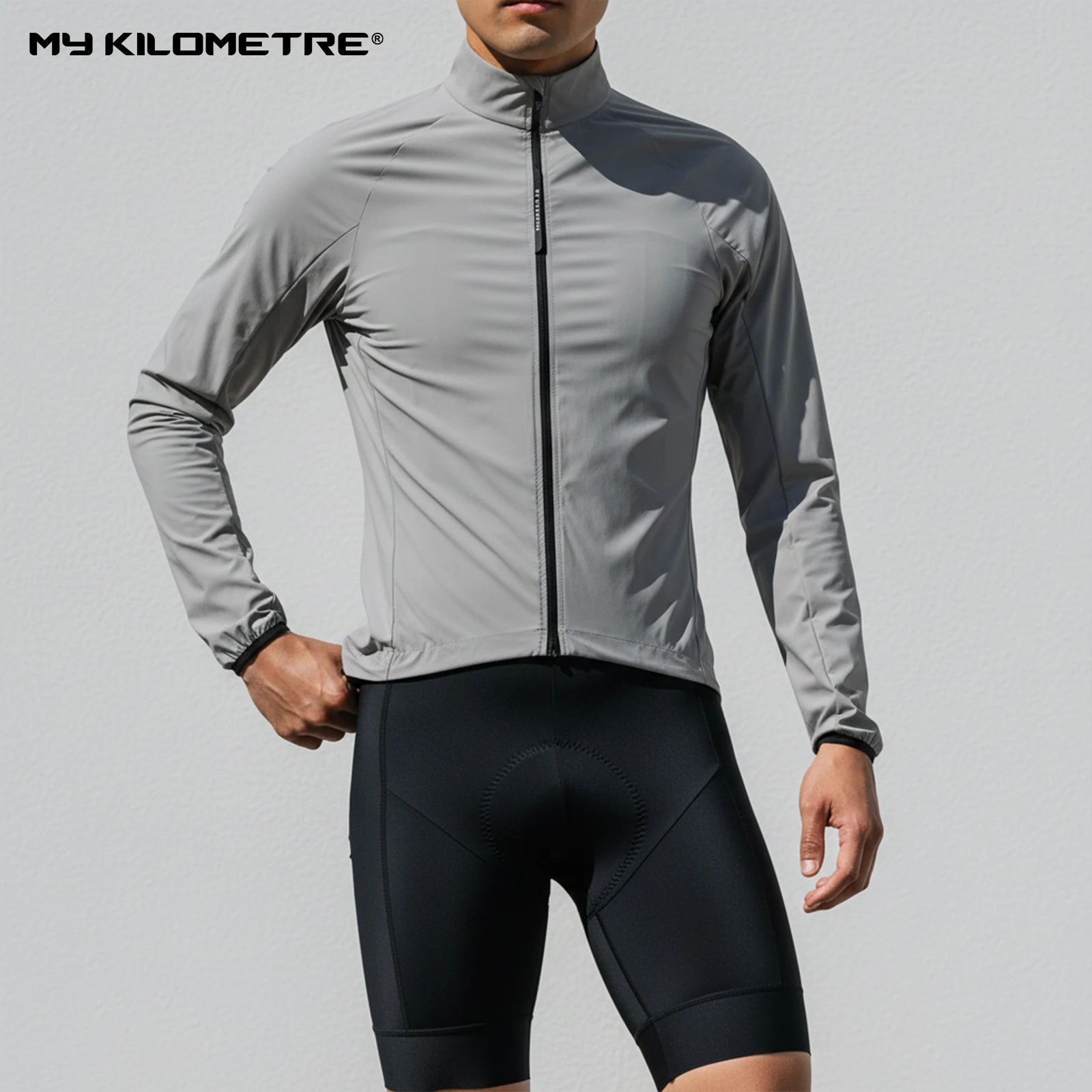 

MY KILOMETRE Men's Cycling Windbreaker Jacket, Windproof & Packable Spring Bicycle Gear for Road & Gravel Riding