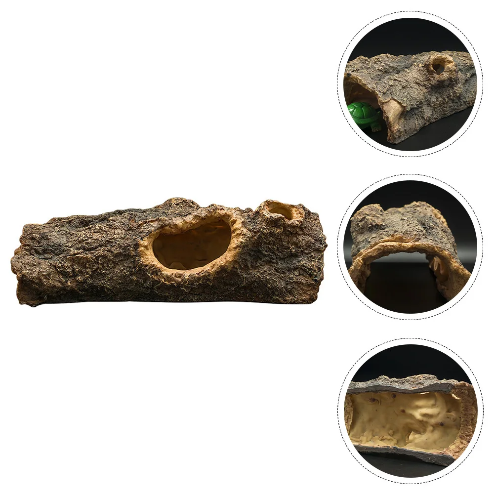 

1Pcs Resin Craft Aquarium Bark Adornment Simulation Bark Decor Fish Tank Landscape Ornament Safe for Fish Turtle Basking