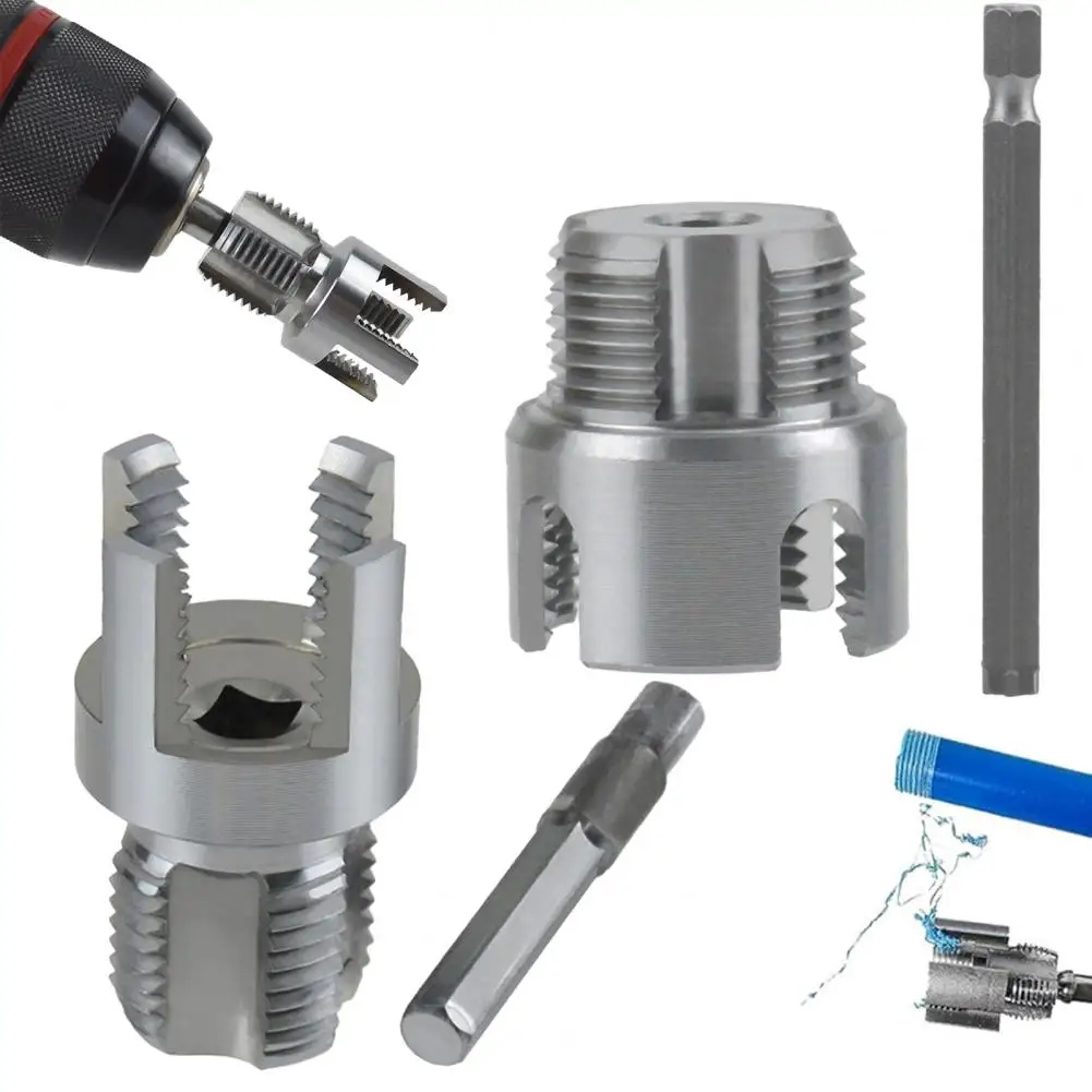 

Pipe Thread Cutter Universal Pipe Thread Cutter Electric Drill Pvc Pipe Threader Kit for Internal External Threading