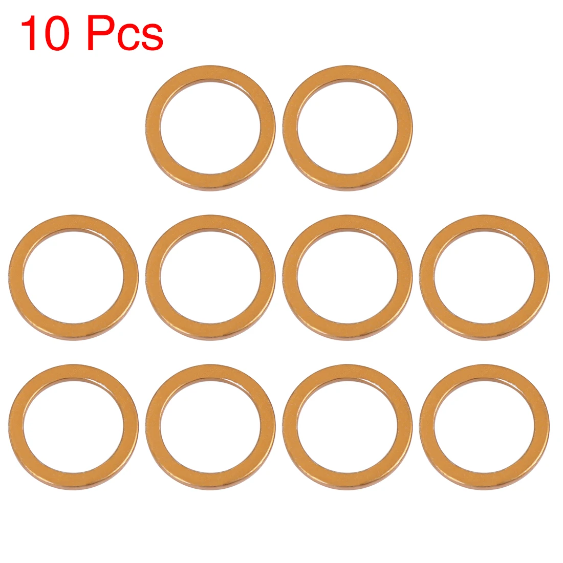 UXCELL 10pcs 25mm ID 33mm OD Motorcycle Exhaust Muffler Pipe Gasket Copper Tone for Jiangling JH70 100 110 125 150CC