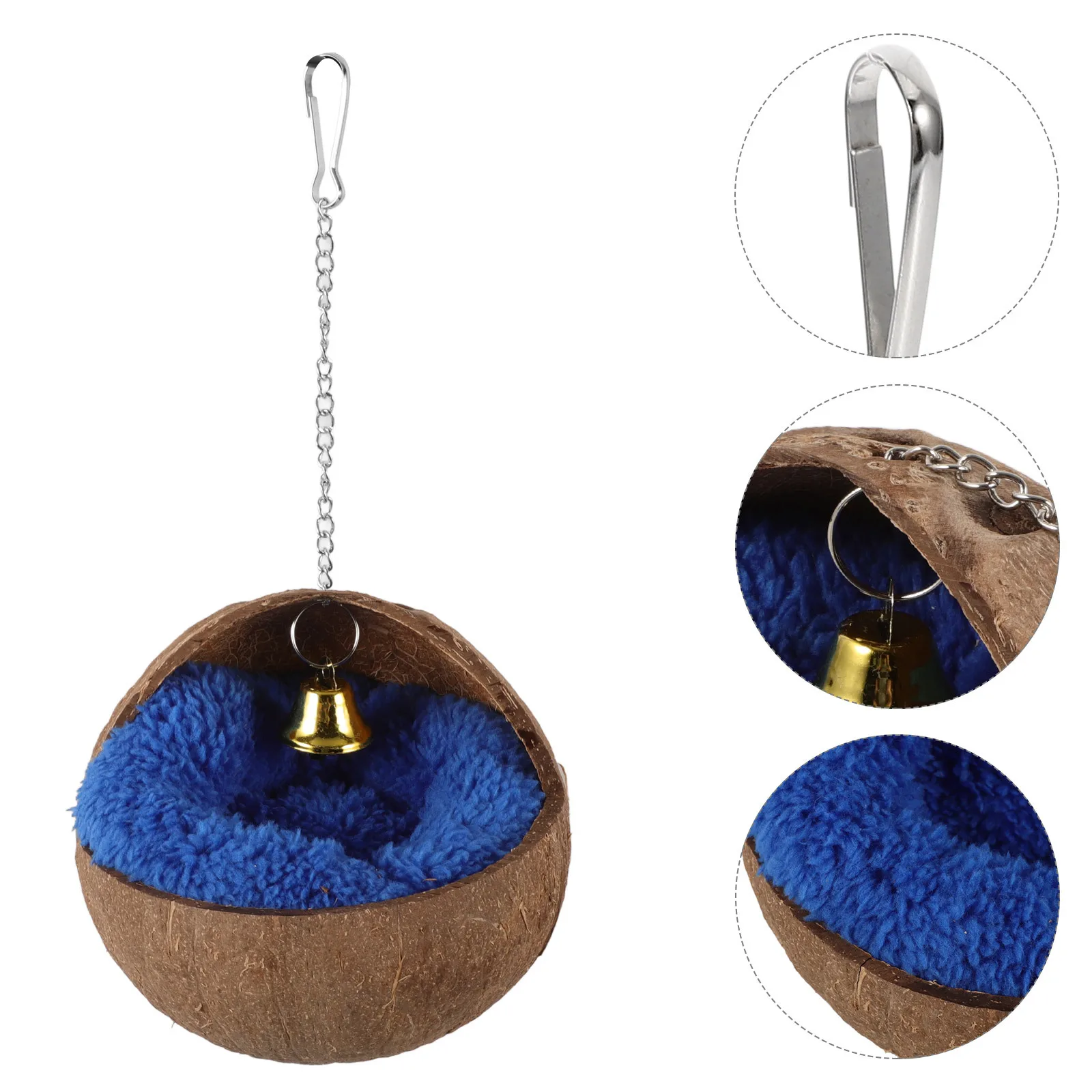 

1Set Coconuts Shell Bird Nest Wear-Resistant Lifelike Parrot Bed Easy to Trees Balconies Windowsills