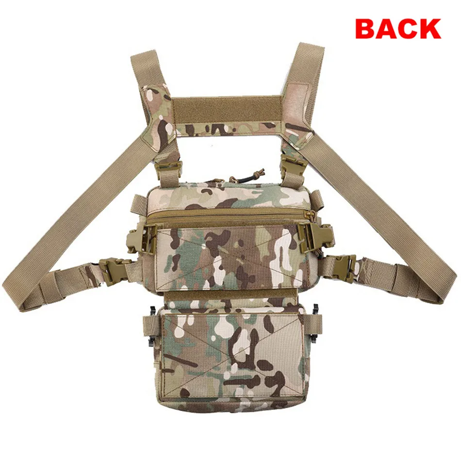 Outdoor Hiking Cycling Tactical Chest Bag MOLLE Functional Street Fashion Locomotive Vest Pack Camouflage Army Fan CS Equipment