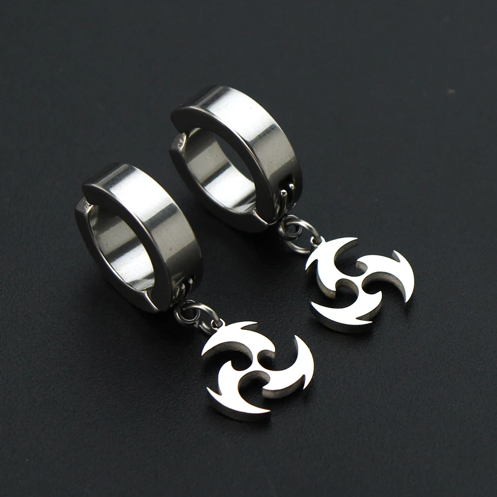 Anime Genshin Impact Ear Clip Men Stainless Steel Hydro Pyro Dendro Anemo Electro Cryo Earrings for Women Cosplay Jewelry