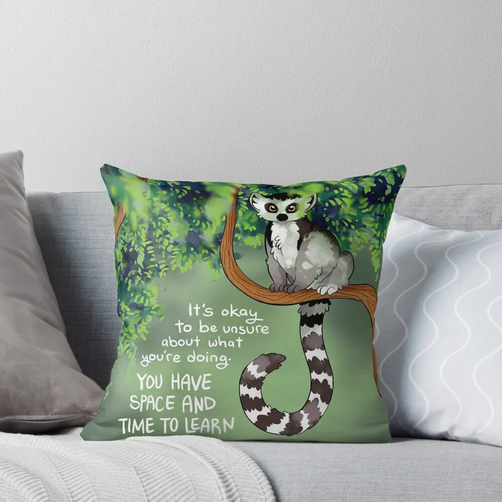 

It's Okay to Be Unsure About What You're Doing Ring-Tailed Lemur Throw Pillow Decorative Cushions For Luxury Sofa pillow