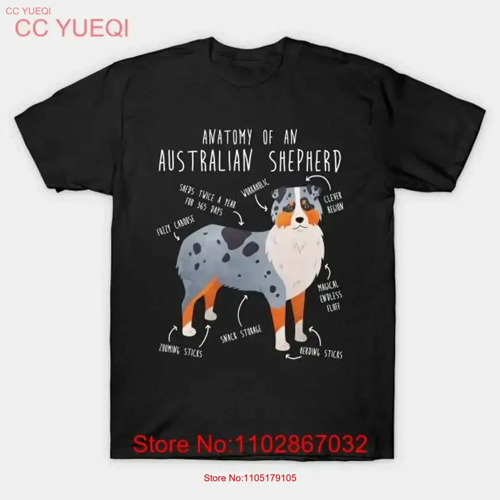 Aussie Australian Shepherd Anatomy Made in Australia T Shirt S 5XL vintage Washed homme designer clothes Stylish Versatile