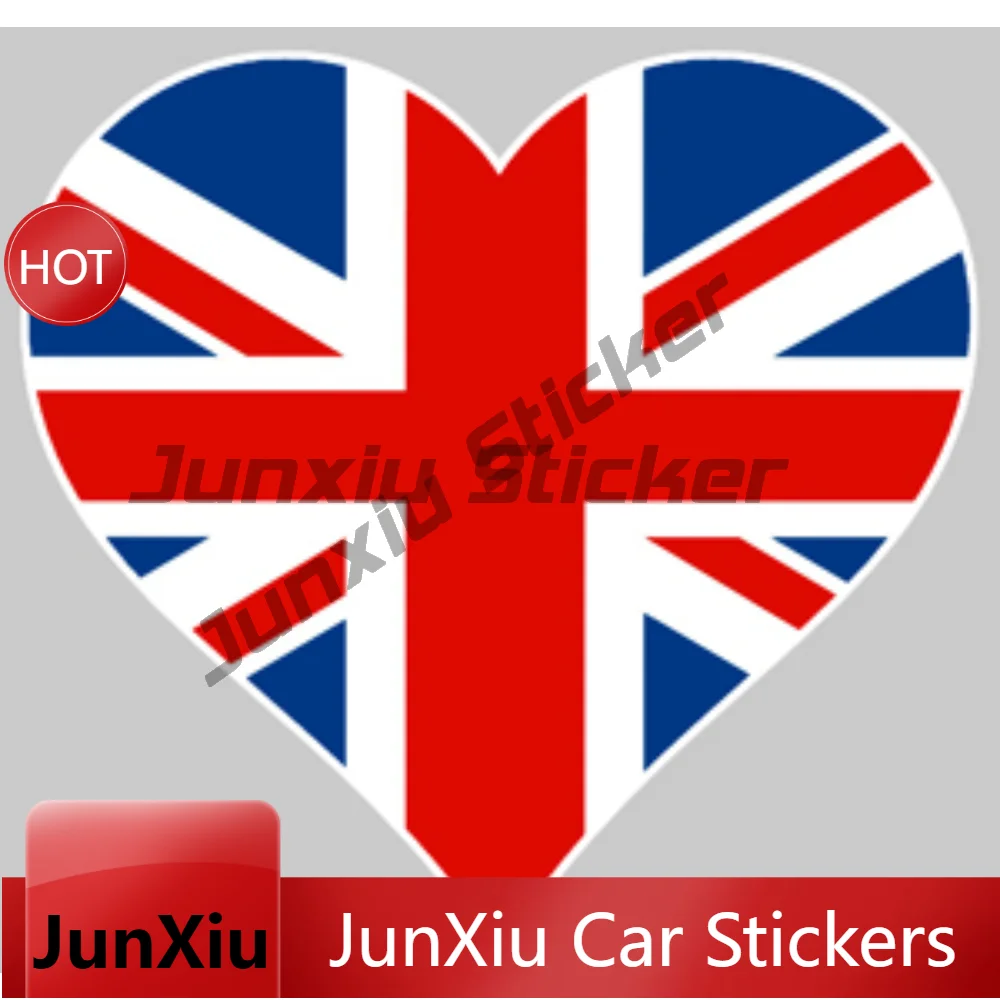 Pvc Decals For Car Hood Car Door Side Window I Love England Heart Uk London Deco Car Uv Protection Unique Sticker