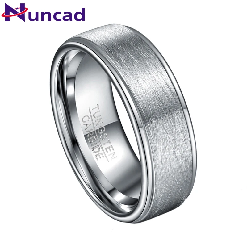 NUNCAD 8mm Tungsten Carbide Steel Color Lassa Ring Men's Women Fashion Wedding Jewelry Best Gift Good Quality Wholesale