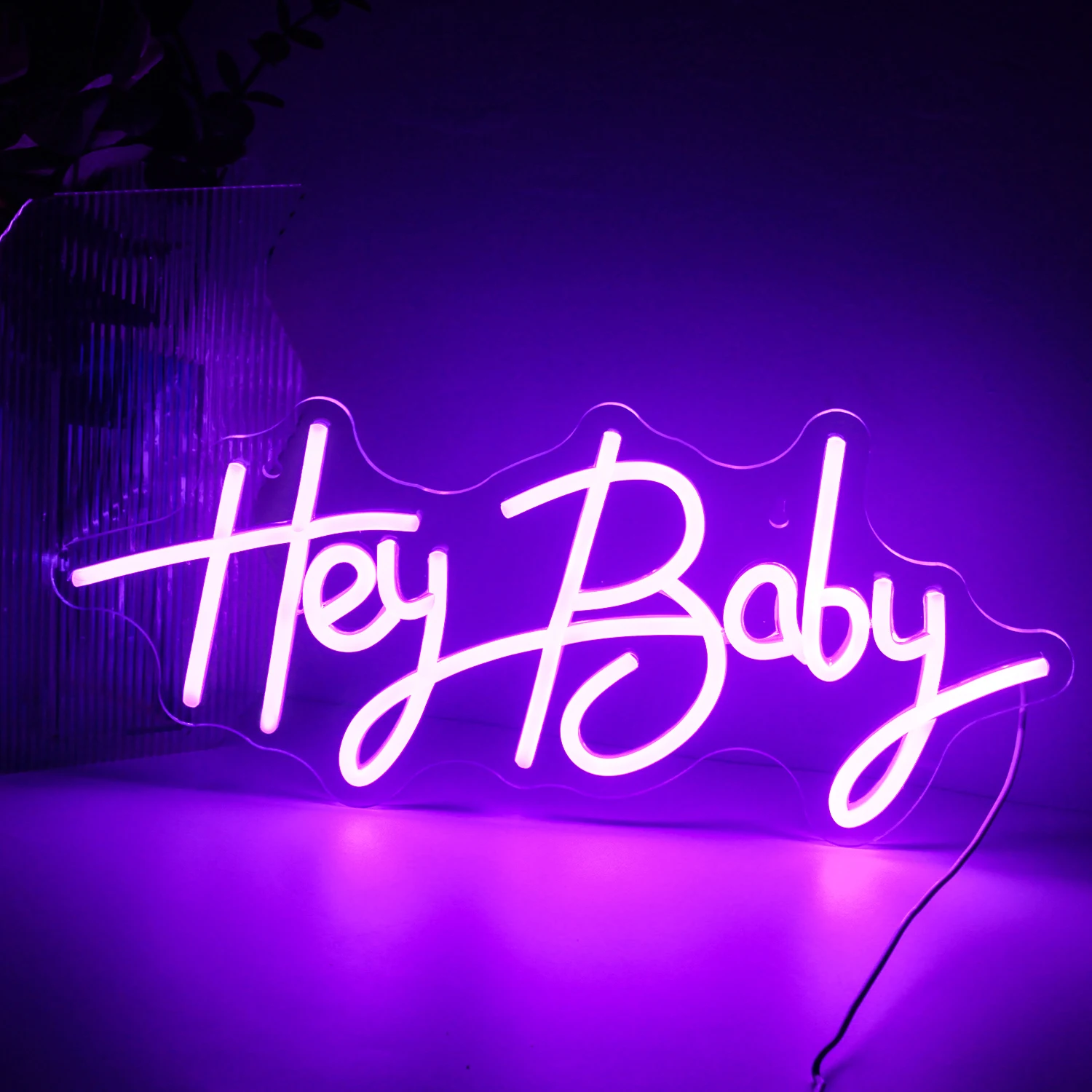 

Ineonlife Neon Lights Hey Baby Sign LED Lamps Wedding Proposal Party ART Decorations Children Birthday Room Colour Lights