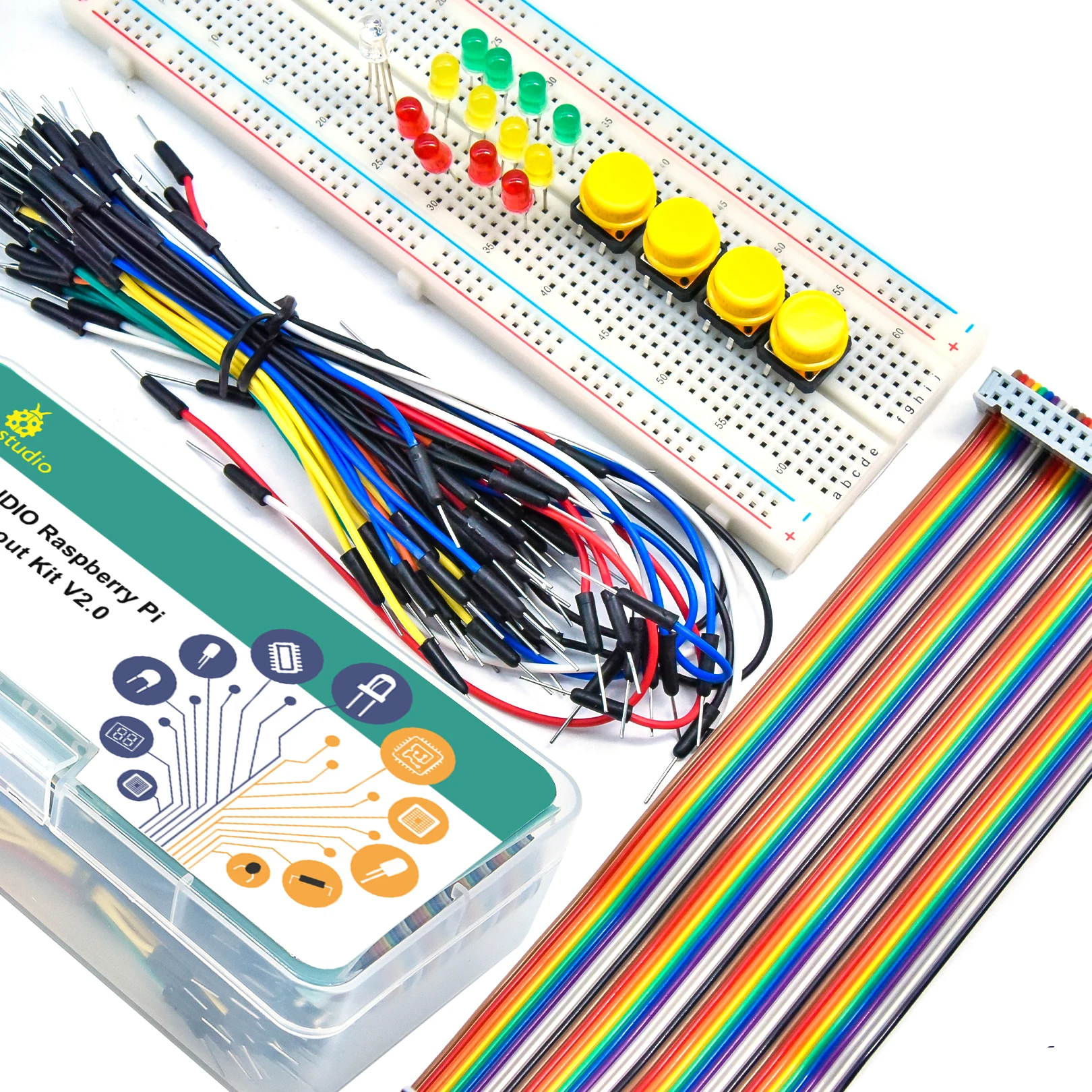 KEYESTUDIO Raspberry Pi 4B GPIO Starter Kit DIY Electronic Kit Compatible Raspberry Pi 4B/400/3B+/3B/Zero W/Zero  CE Certificate