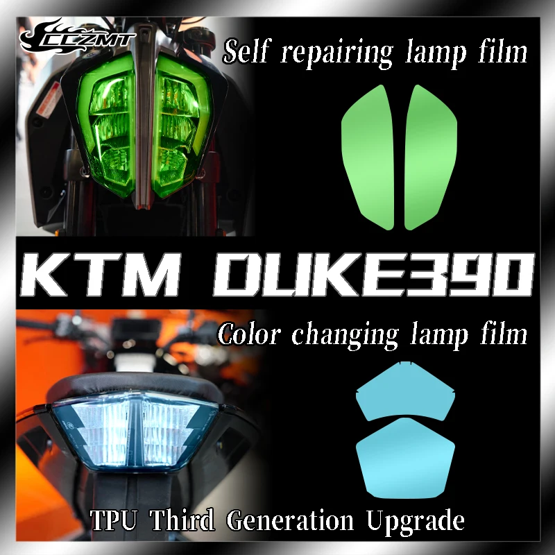 For KTM DUKE390 Headlamp Tail Lamp Film Protection Sticker Decoration Color Change Sticker Instrument Film Rainproof Film