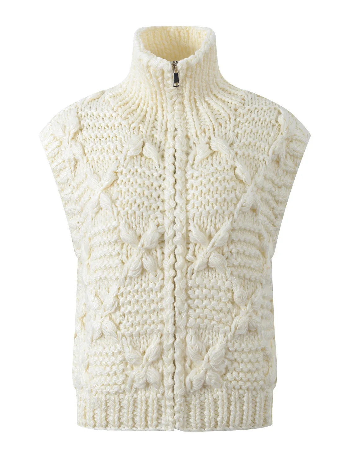 

Осень-зима, вязаная вручную пряжа, мягкий универсальный вязаный свитер, жилет, топ, цветная молния, обычная длина