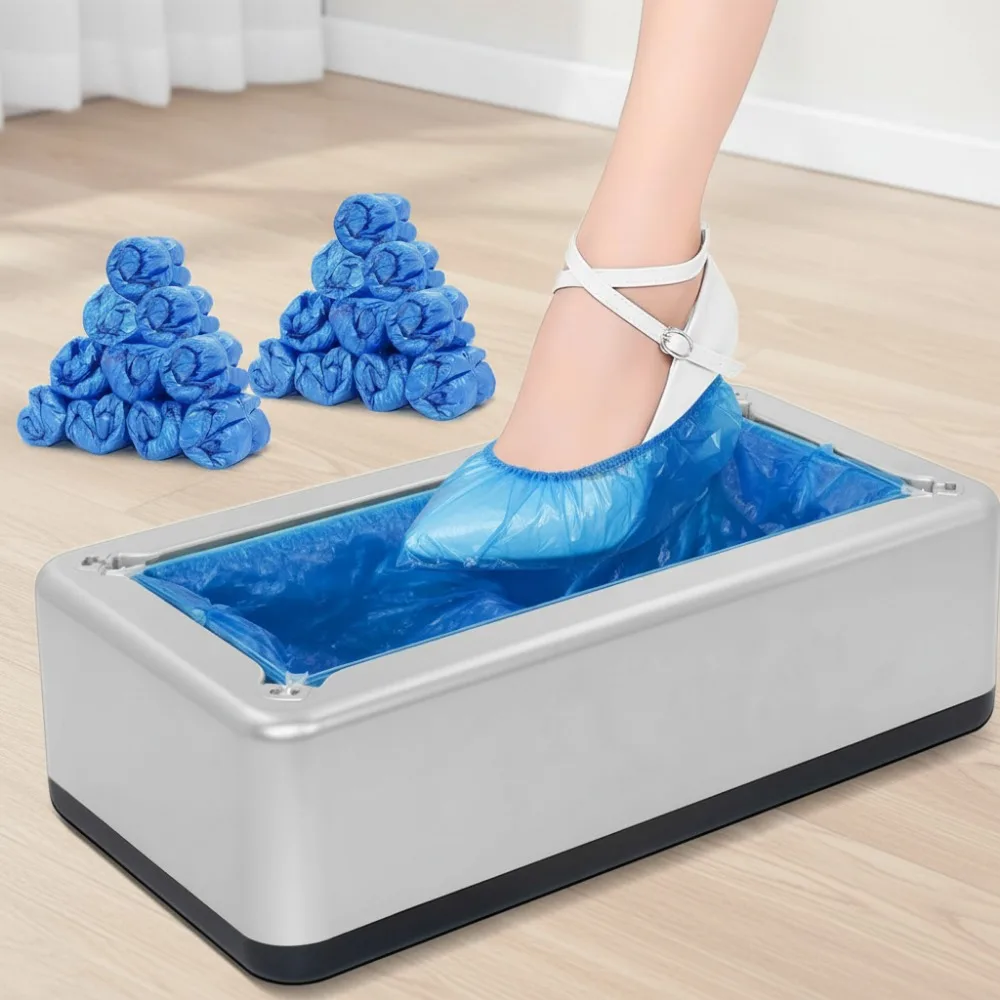 

Automatic Shoe Cover Dispenser with 200 Non-Slip Covers, Fits Up to US Men Size 11 for Home Office Factory