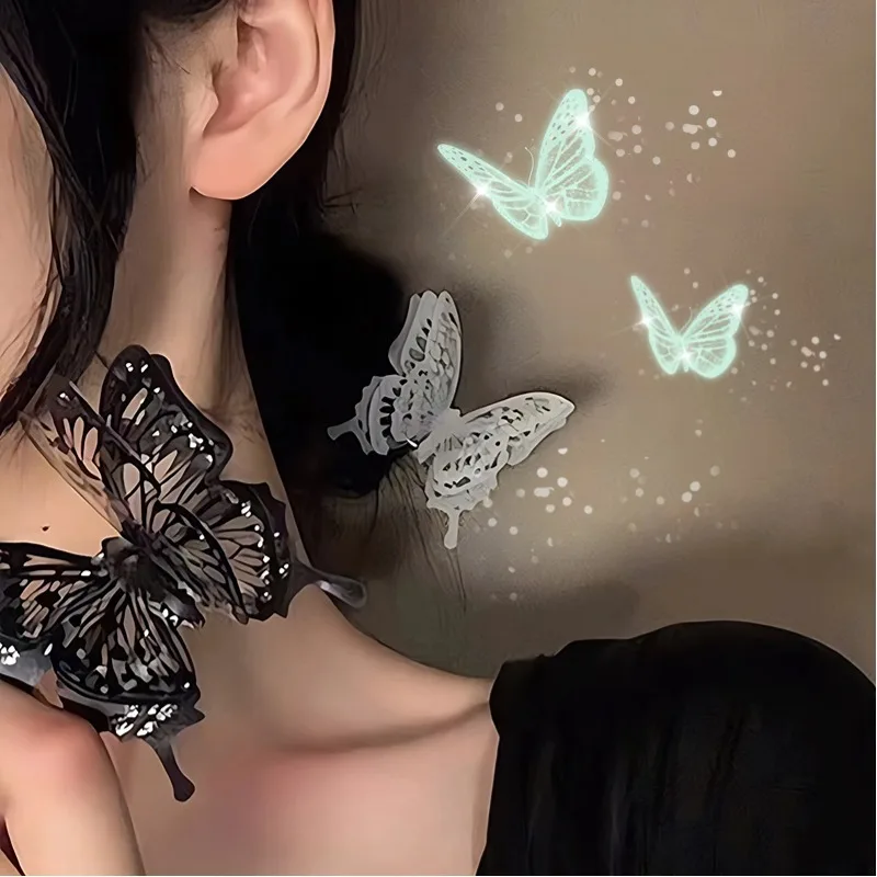 3D Flapping Butterfly Hair Clips Y2K Black White Hairpins Elegance Nimble Lovely Butterflies Hair Accessories for Women Girls