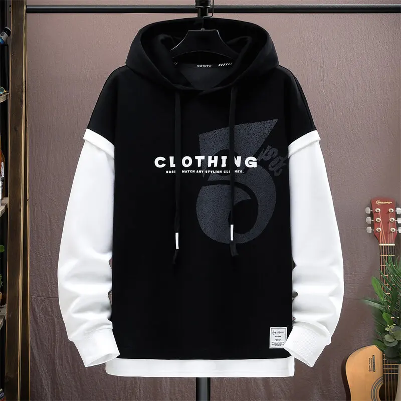 

Casual Men's Cotton Hoodies 2025 Spring Autumn Youth Streetwear Pull On Sweatshirts Slim Fit Pullover Outdoor Top Hoody Clothing