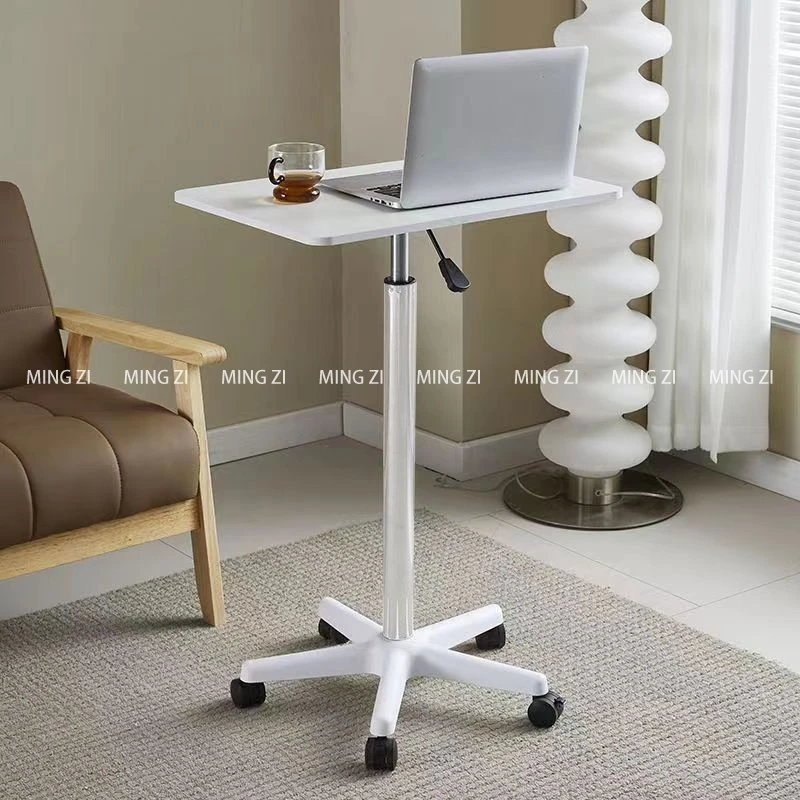 Mesa portátil de pé com rodas Mesa de computador portátil portátil Escritório Workstation Mesa de estudo móvel para jantar de cabeceira, mesa de trabalho